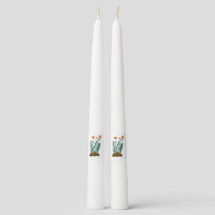 Whimsical Wildflower Garden Elegant Taper Candle 