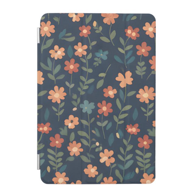 Whimsical Wildflower Garden Hand-Painted Floral iPad Mini Cover (Front)
