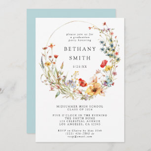 Whimsical Wildflower Graduation Party Invitation