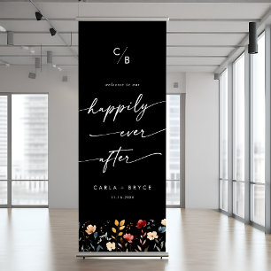 Whimsical Wildflower Happily Ever After Welcome Retractable Banner