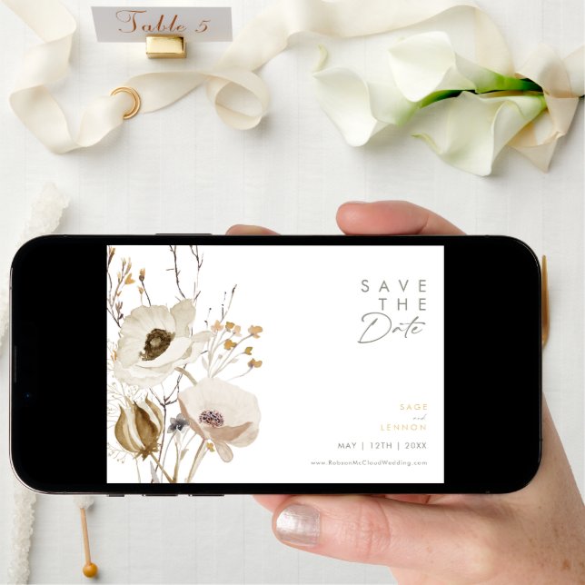 Whimsical Wildflower Horizontal Save The Date (Front Digital)