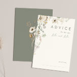 Whimsical Wildflower | Ivory and Green Wedding Advice Card<br><div class="desc">This Whimsical Wildflower | ivory and green wedding advice card is perfect for your simple, elegant boho wedding. The modern rustic greenery accompanied by the minimalist watercolor wildflowers will help bring your vision to life! This design of pretty gold flowers, touches of bohemian sage green and purple is sure to...</div>