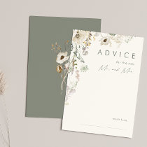 Whimsical Wildflower | Ivory and Green Wedding Advice Card