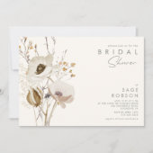 Whimsical Wildflower | Ivory Bridal Shower Invitation (Front)