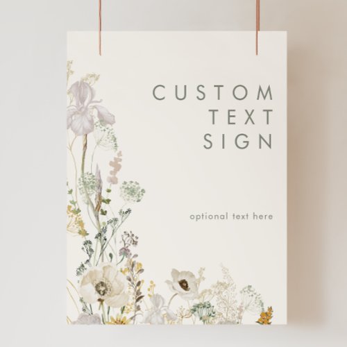 Whimsical Wildflower Ivory Cards and Gifts Custom Poster