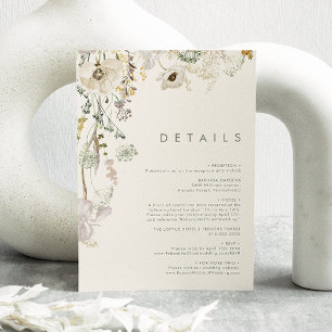 Whimsical Wildflower Ivory Details Enclosure Card