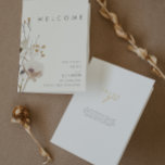 Whimsical Wildflower Ivory Folded Wedding Program<br><div class="desc">This Whimsical Wildflower Ivory Folded Wedding Program is perfect for your simple, elegant boho wedding. The minimalist watercolor wildflowers will help bring your vision to life! The design of pretty white and gold flowers, with touches of purple and yellow, is sure to complete your minimal fall floral wedding dream! Keep...</div>