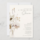 Whimsical Wildflower | Ivory Lingerie Shower Invitation (Front)