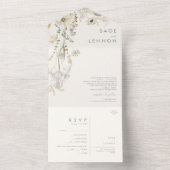 Whimsical Wildflower Ivory Meadow Seal And Send All In One Invitation (Inside)