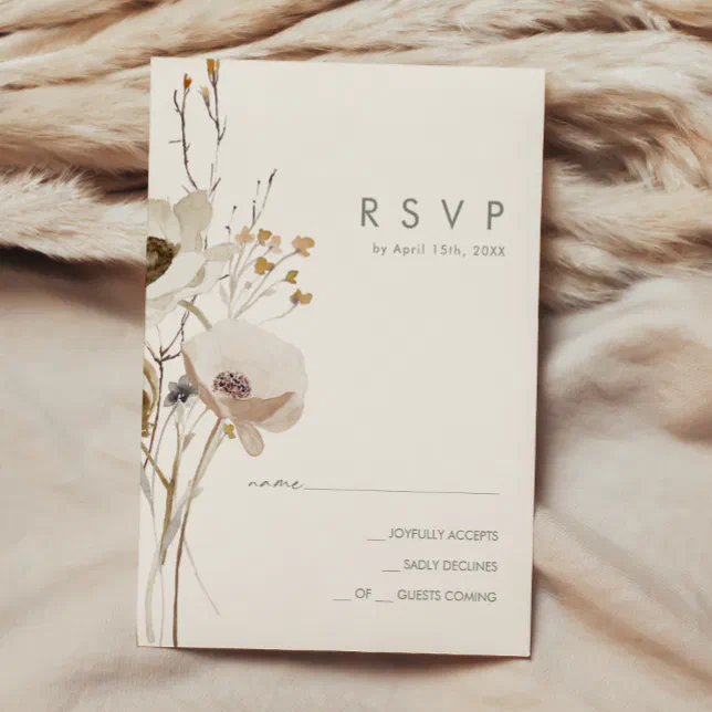 Whimsical Wildflower Ivory Rsvp Card Zazzle 6361