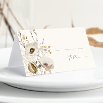 Whimsical Wildflower | Ivory & Sage Folded Wedding Place Card