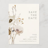 Whimsical Wildflower Ivory Save The Date Postcard (Front)