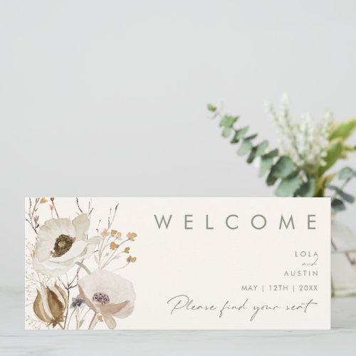 Whimsical Wildflower  Ivory Seating Chart Header