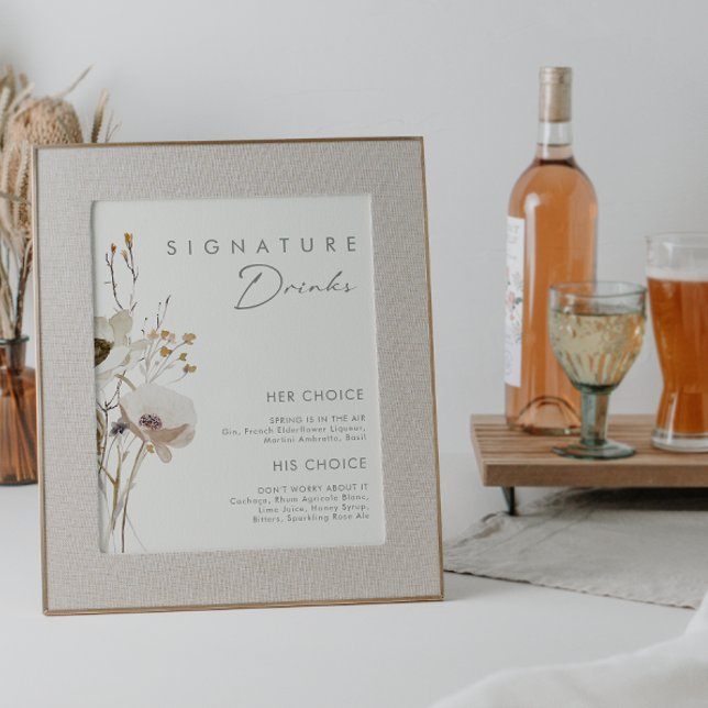 Whimsical Wildflower | Ivory Signature Drinks Sign (Creator Uploaded)