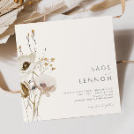 Whimsical Wildflower | Ivory Square Wedding Invitation<br><div class="desc">This Whimsical Wildflower | Ivory wedding invitation is perfect for your simple, elegant boho wedding. The minimalist watercolor wildflowers will help bring your vision to life! The design of pretty white and gold flowers, with touches of purple and yellow, is sure to complete your minimal fall floral wedding dream! Keep...</div>