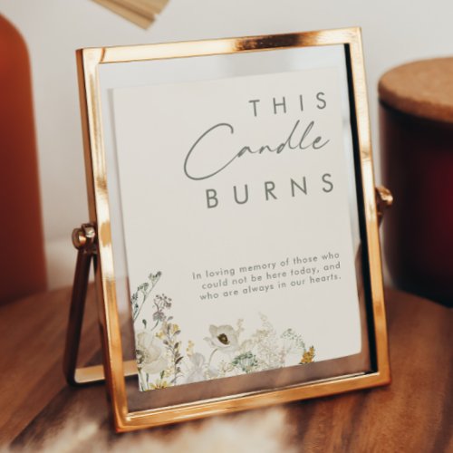 Whimsical Wildflower  Ivory This Candle Burns Poster