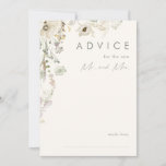 Whimsical Wildflower | Ivory Wedding Advice Card<br><div class="desc">This Whimsical Wildflower | Ivory wedding advice card is perfect for your simple, elegant boho wedding. The modern rustic greenery accompanied by the minimalist watercolor wildflowers will help bring your vision to life! This design of pretty gold flowers, touches of bohemian sage green and purple is sure to complete your...</div>