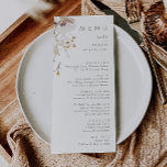 Whimsical Wildflower | Ivory Wedding Dinner Menu<br><div class="desc">This Whimsical Wildflower | Ivory wedding dinner menu is perfect for your simple, elegant boho wedding. The minimalist watercolor wildflowers will help bring your vision to life! The design of pretty white and gold flowers, with touches of purple and yellow, is sure to complete your minimal fall floral wedding dream!...</div>