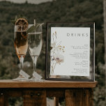 Whimsical Wildflower Ivory Wedding Drinks Menu Poster<br><div class="desc">This Whimsical Wildflower Ivory wedding drinks menu poster is perfect for your simple, elegant boho wedding. The minimalist watercolor wildflowers will help bring your vision to life! The design of pretty white and gold flowers, with touches of purple and yellow, is sure to complete your minimal fall floral wedding dream!...</div>
