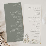 Whimsical Wildflower | Ivory Wedding Program<br><div class="desc">This Whimsical Wildflower | Ivory wedding program is perfect for your simple, elegant boho wedding. The modern rustic greenery accompanied by the minimalist watercolor wildflowers will help bring your vision to life! This design of pretty gold flowers, touches of bohemian sage green and purple is sure to complete your minimal...</div>
