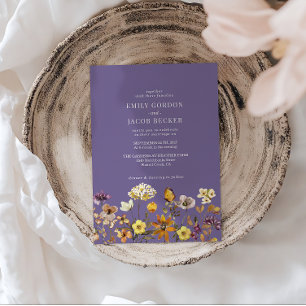 Whimsical Wildflower Lavender Boho Wedding Invitation