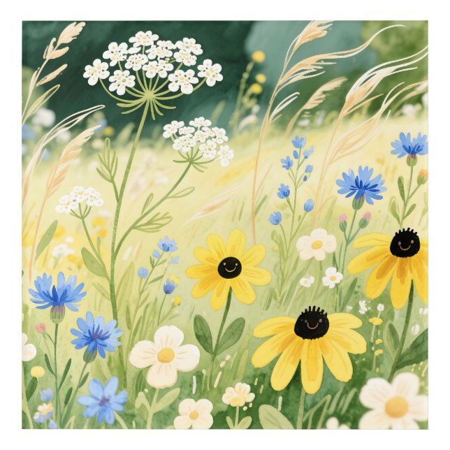 Whimsical Wildflower Meadow  Acrylic Print (Front)