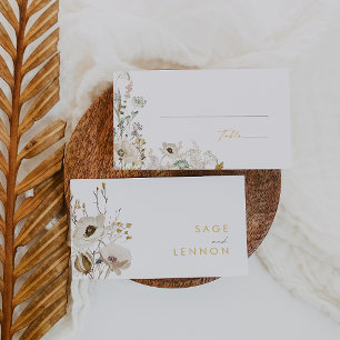 Whimsical Wildflower Meadow Flat Wedding Place Card