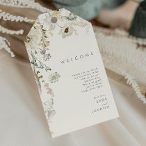 Whimsical Wildflower Meadow Ivory Wedding Welcome Gift Tags