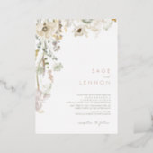 Whimsical Wildflower Meadow | Rose Gold Foil Foil Invitation (Standing Front)