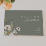 Whimsical Wildflower Meadow | Sage Green Wedding Guest Book<br><div class="desc">This Whimsical Wildflower Meadow | Sage Green wedding guest book is perfect for your simple, elegant boho wedding. The modern rustic greenery accompanied by the minimalist watercolor wildflowers will help bring your vision to life! This design of pretty gold flowers, touches of bohemian sage green and purple is sure to...</div>