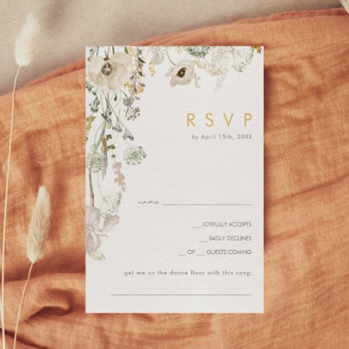 Whimsical Wildflower Meadow Song Request RSVP Card