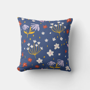 Whimsical Wildflower Meadow Throw Pillow