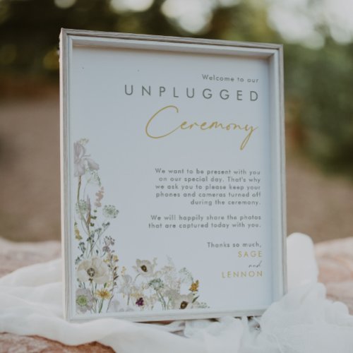 Whimsical Wildflower Meadow Unplugged Ceremony Poster