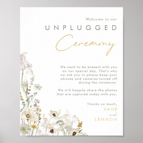 Whimsical Wildflower Meadow Unplugged Ceremony Poster