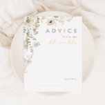 Whimsical Wildflower Meadow Wedding Advice Card<br><div class="desc">This Whimsical Wildflower Meadow wedding advice card is perfect for your simple, elegant boho wedding. The modern rustic greenery accompanied by the minimalist watercolor wildflowers will help bring your vision to life! This design of pretty gold flowers, touches of bohemian sage green and purple is sure to complete your minimal...</div>