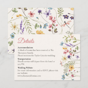 Whimsical Wildflower Meadow Wedding Details  Enclosure Card