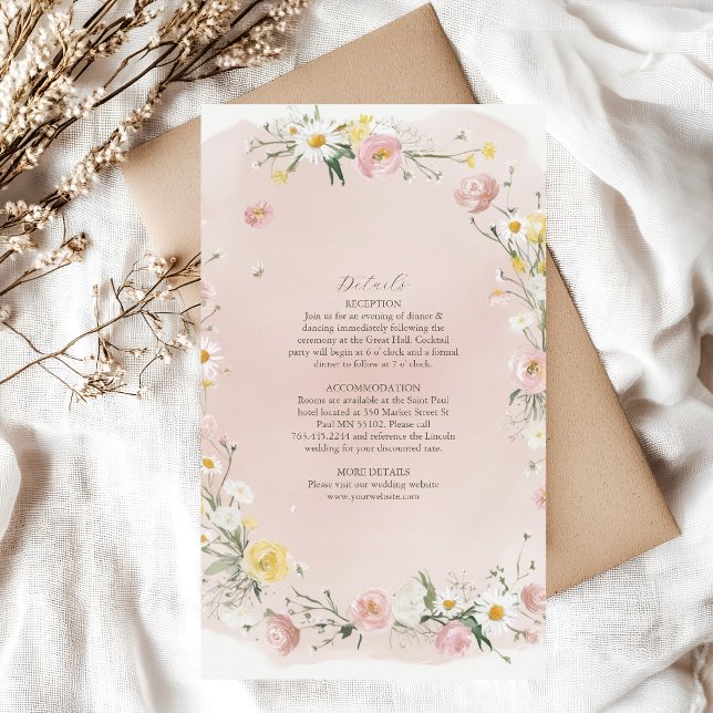 Whimsical Wildflower Meadow Wedding Enclosure Card (Creator Uploaded)