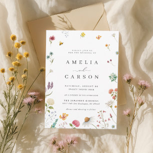 Whimsical Wildflower Meadow Wedding Invitation