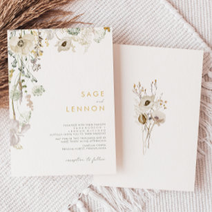 Whimsical Wildflower Meadow Wedding Invitation