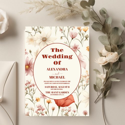 Whimsical Wildflower Meadow Wedding Invitation