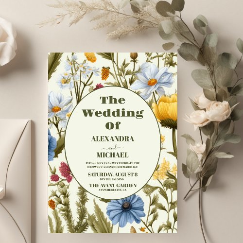 Whimsical Wildflower Meadow Wedding Invitation