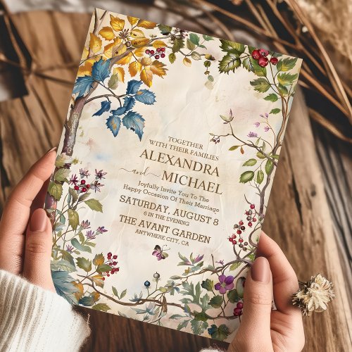 Whimsical Wildflower Meadow Wedding Invitation