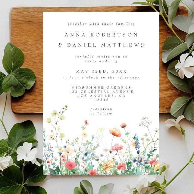 Whimsical Wildflower Meadow Wedding Invitation (Creator Uploaded)