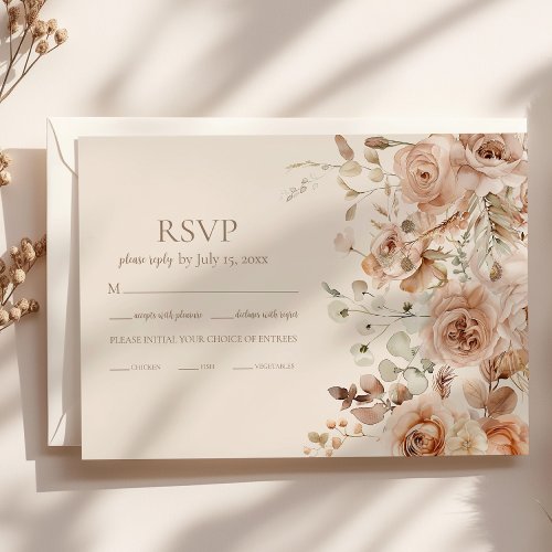 Whimsical Wildflower Meadow Wedding RSVP Card