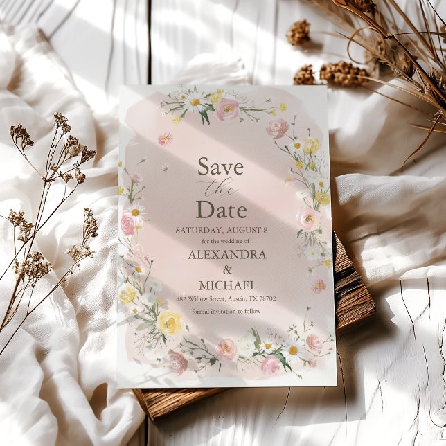 Whimsical Wildflower Meadow Wedding Save The Date (Creator Uploaded)