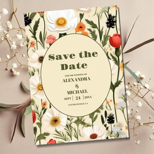 Whimsical Wildflower Meadow Wedding Save The Date