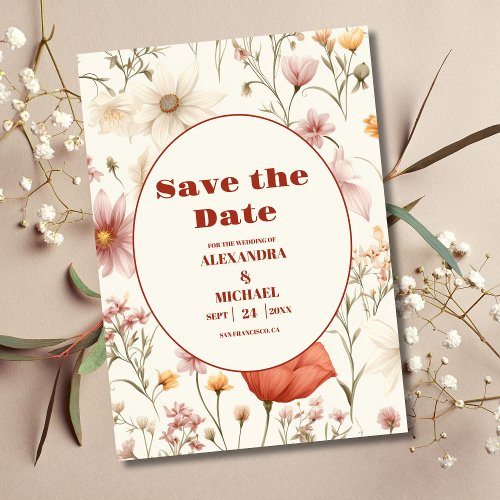 Whimsical Wildflower Meadow Wedding Save The Date