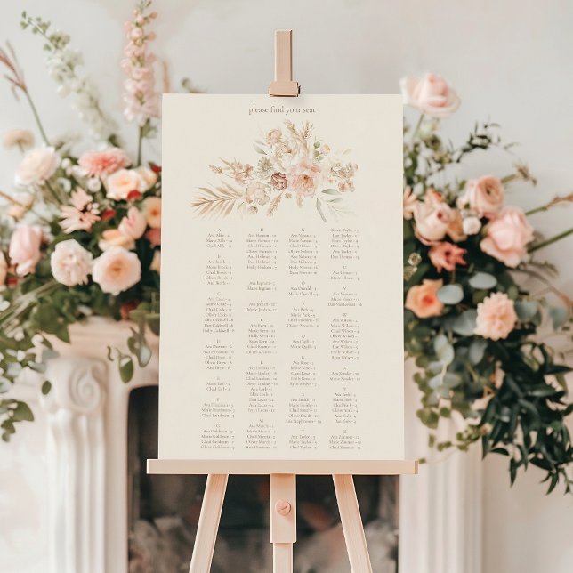 Whimsical Wildflower Meadow Wedding Seating Chart Foam Board (Creator Uploaded)