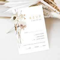 Whimsical Wildflower Menu Choice RSVP Card