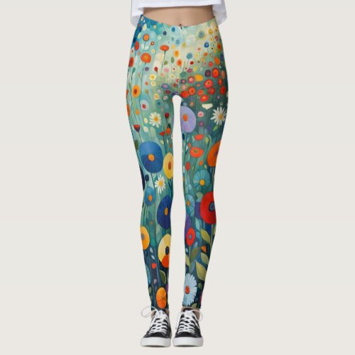 Whimsical Wildflower Pattern Leggings